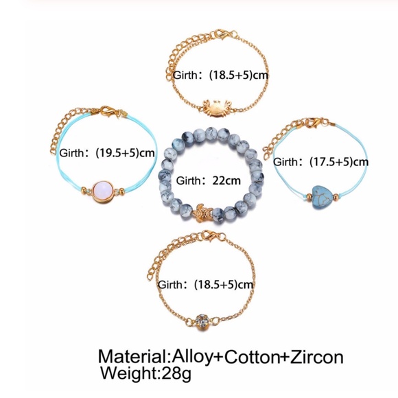 3/$30 - 5 Piece Layering Tropical Beach bracelet - Picture 4 of 6